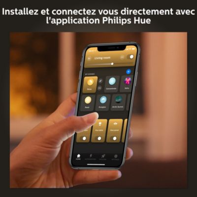 2 ampoules LED connectée Philips Hue flamme IP20 E14 300lm 4.5W blanc chaud