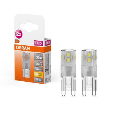 2 ampoules LED G9 200lm blanc chaud 1,9W Osram