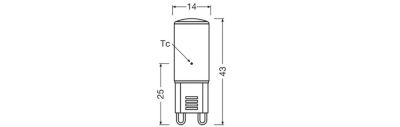 2 ampoules LED G9 200lm blanc chaud 1,9W Osram