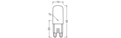 2 ampoules LED G9 320lm blanc chaud 2,6W Osram