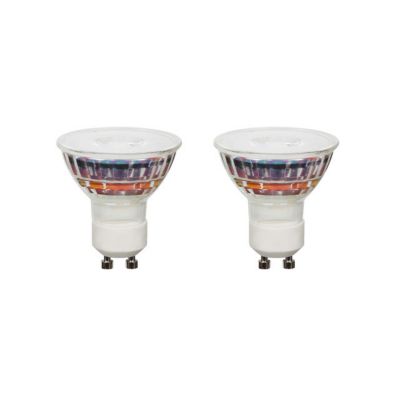 2 Ampoules LED GU10 Spot Verre 4,5W=35W Blanc chaud Castorama