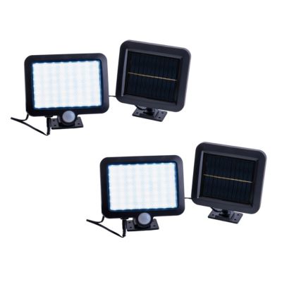 2 appliques murales solaires LED PEPE plastique noir LED integree pour exterieur