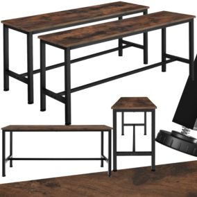 2 bancs Fairfield style industriel en Bois et acier