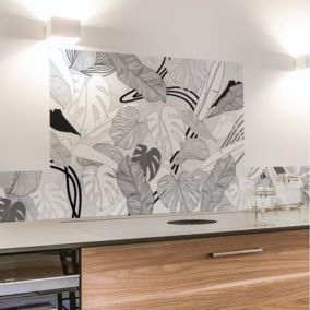 2 bandeaux de crédence adhésifs en aluminium pour cuisine - Floral - 99deco - L100xH20cm Ep.3 mm