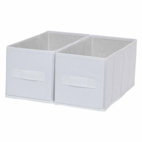 2 boîtes de rangement rectangulaires en textile Mixxit coloris blanc