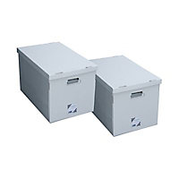 2 boîtes avec couvercle en carton coloris blanc