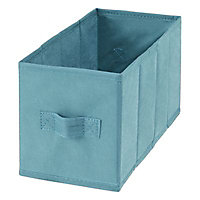 2 boîtes de rangement rectangulaires en textile Mixxit coloris bleu turquoise