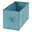 2 boîtes de rangement rectangulaires en textile Mixxit coloris bleu turquoise