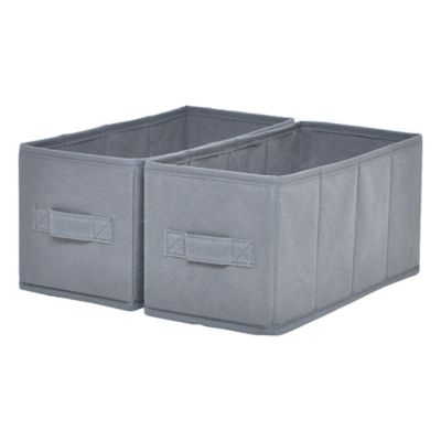 2 boîtes de rangement rectangulaires en textile Mixxit coloris gris