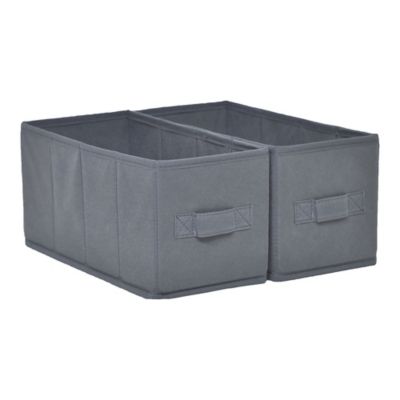 2 boîtes de rangement rectangulaires en textile Mixxit coloris gris