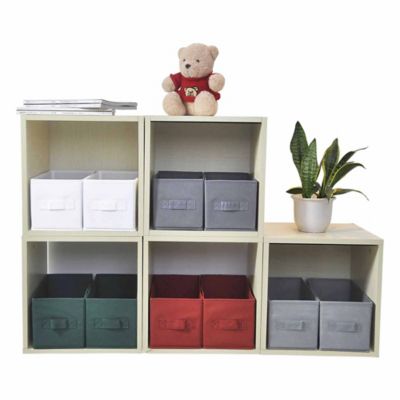 2 boîtes de rangement rectangulaires en textile Mixxit coloris gris