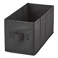 2 boîtes de rangement rectangulaires en textile Mixxit coloris noir