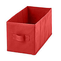 2 boîtes de rangement rectangulaires en textile Mixxit coloris rouge