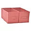 2 boîtes de rangement rectangulaires en textile Mixxit coloris rouge