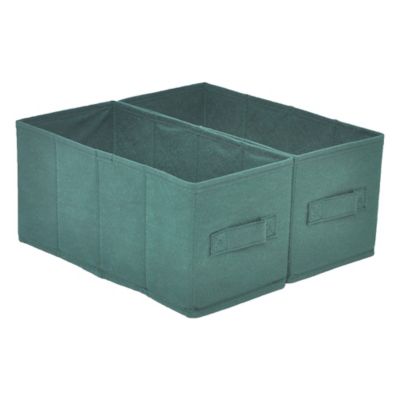 2 boîtes de rangement rectangulaires en textile Mixxit coloris vert