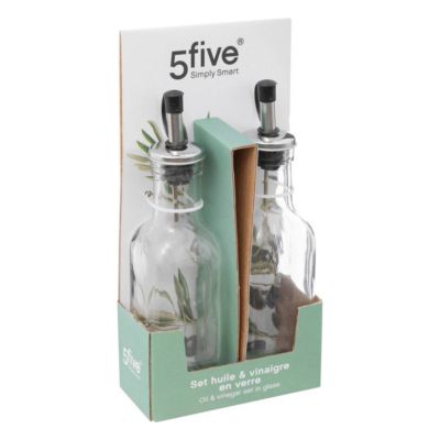 2 bouteilles huile/vinaigre verre 016L - 5Five