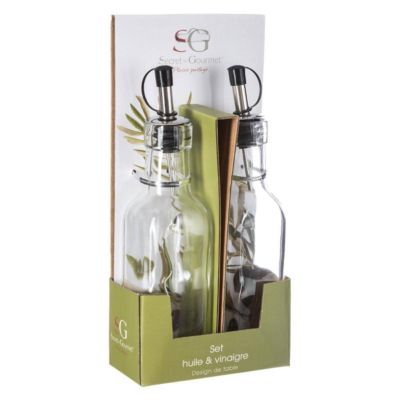 2 bouteilles huile/vinaigre verre 016L - 5Five