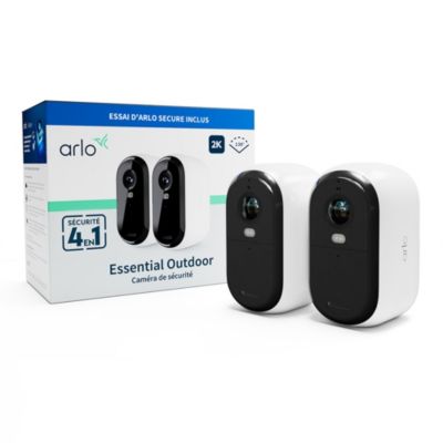 2 caméras de vidéosurveillance extérieures 2K blanches Arlo Essential2
