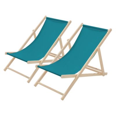 2 Chaise longue jardin pliable ECD Germany bleu pétrole bois jusquà 120kg usage intérieur extérieur