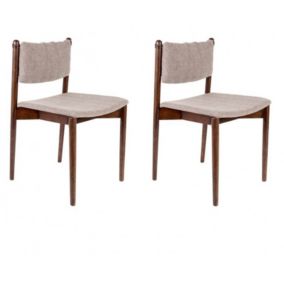 2 chaises en bois et tissu - torrance marron DUTCHBONE