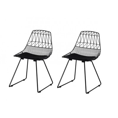 2 chaises filaires métal noir - Kirk