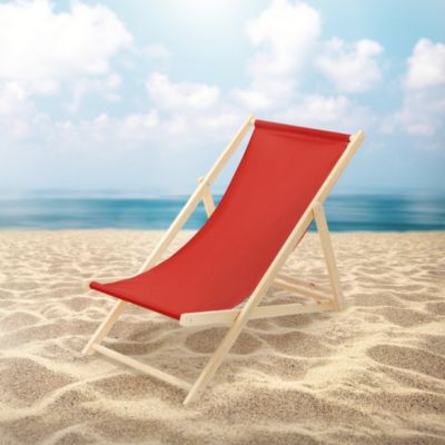 2 Chaises longues jardin pliables ECD Germany rouge en bois jusqu'à 120 kg usage intérieur extérieur