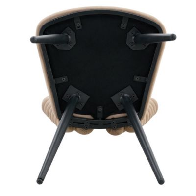 2 Chaises Velours Camel - Dossier Triangulaire, Pieds Noirs