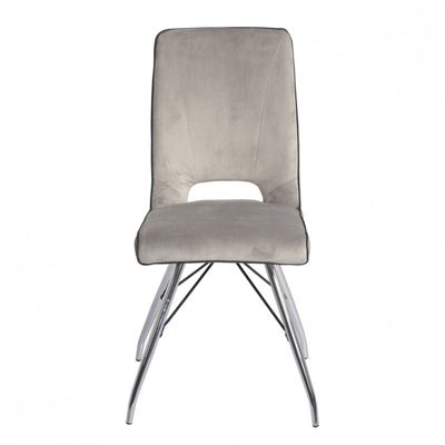 2 chaises velours gris - BELLA