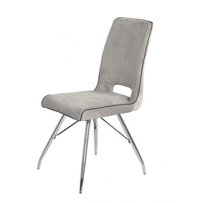 2 chaises velours gris - BELLA