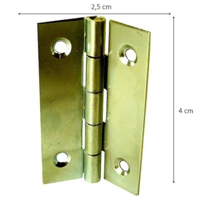 2 charnières acier laitonné Diall 40 x 25 mm