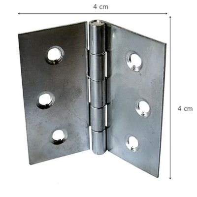 Lot De 4 Charnières Acier Zingué – Axe Inox, 35 X 22 Mm, Robustes