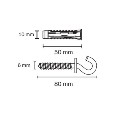 2 chevilles universelles Diall nylon CL HS Ø10x50mm