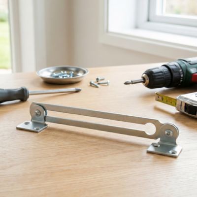 2 compas coulisseaux avec arrêt relevable L. 200 mm