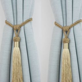 2 cordons de serrage dorés pour rideaux.