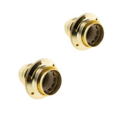 2 douilles E27 acier laitonné Zenitech