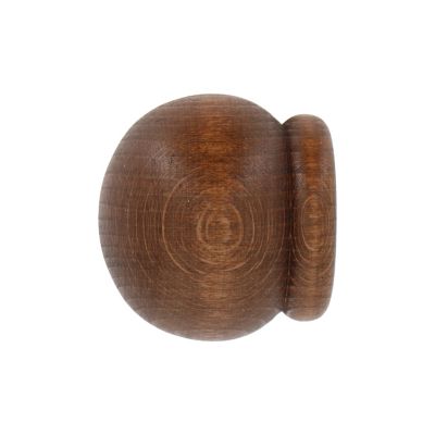 2 embouts anglais pour barre à rideau bois de hêtre chêne foncé Ø2,8cm Mobois