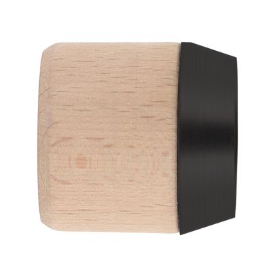 2 embouts bouchon pour barre à rideau bois de hêtre et métal noir Ø2,8cm Mobois