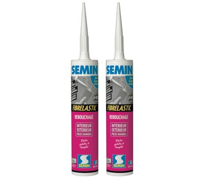 2 Enduits de Rebouchage Fibrelastic Semin, Fissures Vivantes, Cartouche 310 ml