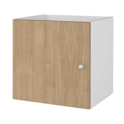 2 Étagères modulables 2 cubes avec 4 portes GoodHome Mixxit effet chêne