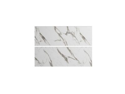 2 façades de cuisine hotte / casserolier Palma effet marbre blanc l. 100 cm