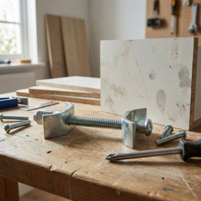 2 ferrures d'assemblage de plan de travail Ø6 x L.65 mm acier zingué Diall