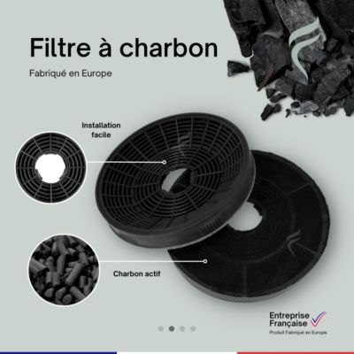 2 Filtres à Charbon pour Hotte Candy - 49029817, KFC6952, 35602279 - Diamètre 160mm