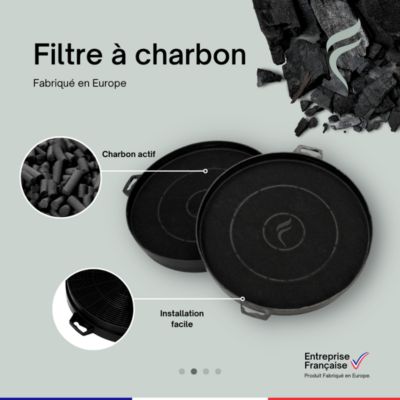 2 Filtres à Charbon pour Hotte Whirlpool - Type B210, CHF210/1 - Diamètre : 210 mm