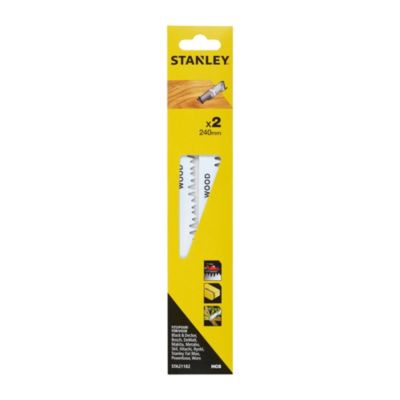 2 Lames de scie sabre HCS 240mm Stanley STA21182-XJ