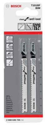 2 lames de scie sauteuse T droite propre Bosch Bois dur