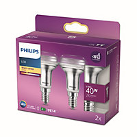 2 lampes LED Philips Réflecteur R50 E14 40W blanc chaud Philips