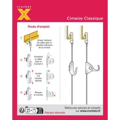 2 mètres de fil en nylon + 2 crochets de sécurité 5 Kg