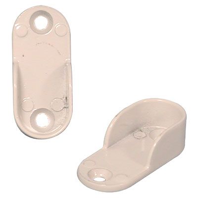 Support intermédiaire réglable par vissage blanc pour tringle de penderie  1,5 m de 3 x 1,5 cm