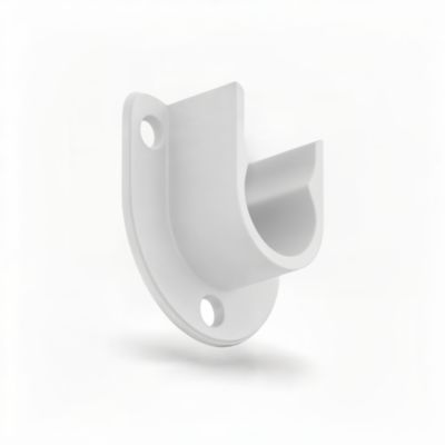 2 naissances plastique blanc pour tringle de penderie Ø2 cm