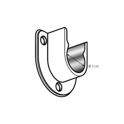 2 naissances plastique blanc pour tringle de penderie Ø2 cm